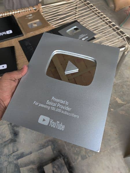 customize YouTube play button gold silver. 2024 13