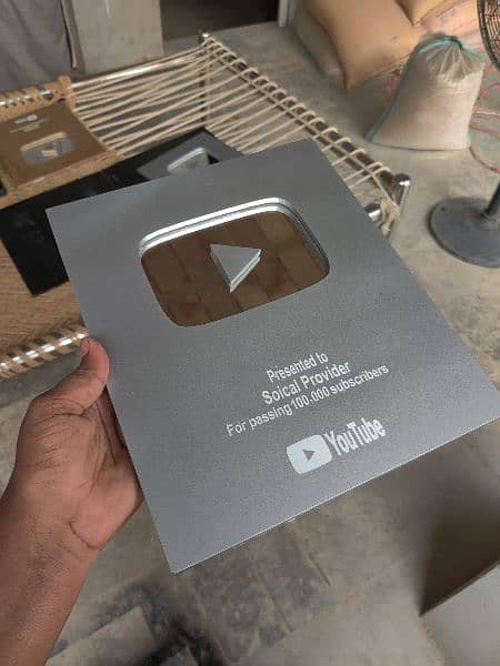 customize YouTube play button gold silver. 2024 14