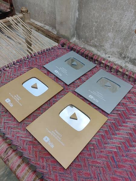 customize YouTube play button gold silver. 2024 15