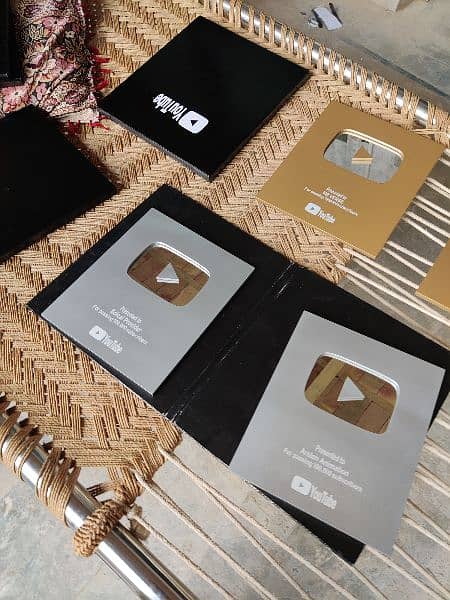 customize YouTube play button gold silver. 2024 17