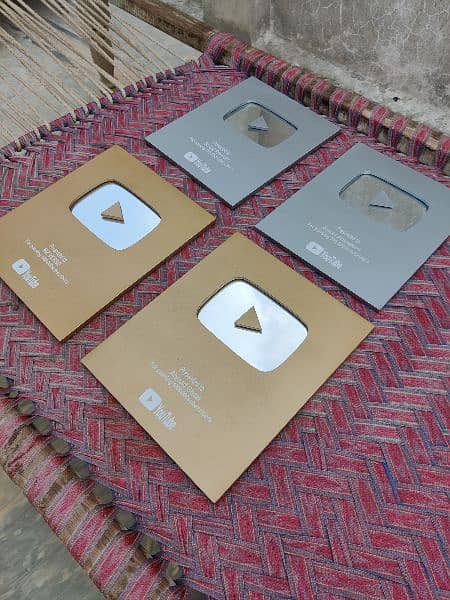 customize YouTube play button gold silver. 2024 19