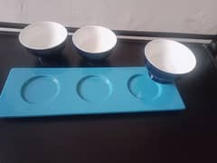 beautiful chutney bowls with tray