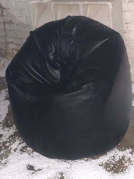 Set of 2 Xl Leathre Bean Bag Export Quality Filling With Beans 1