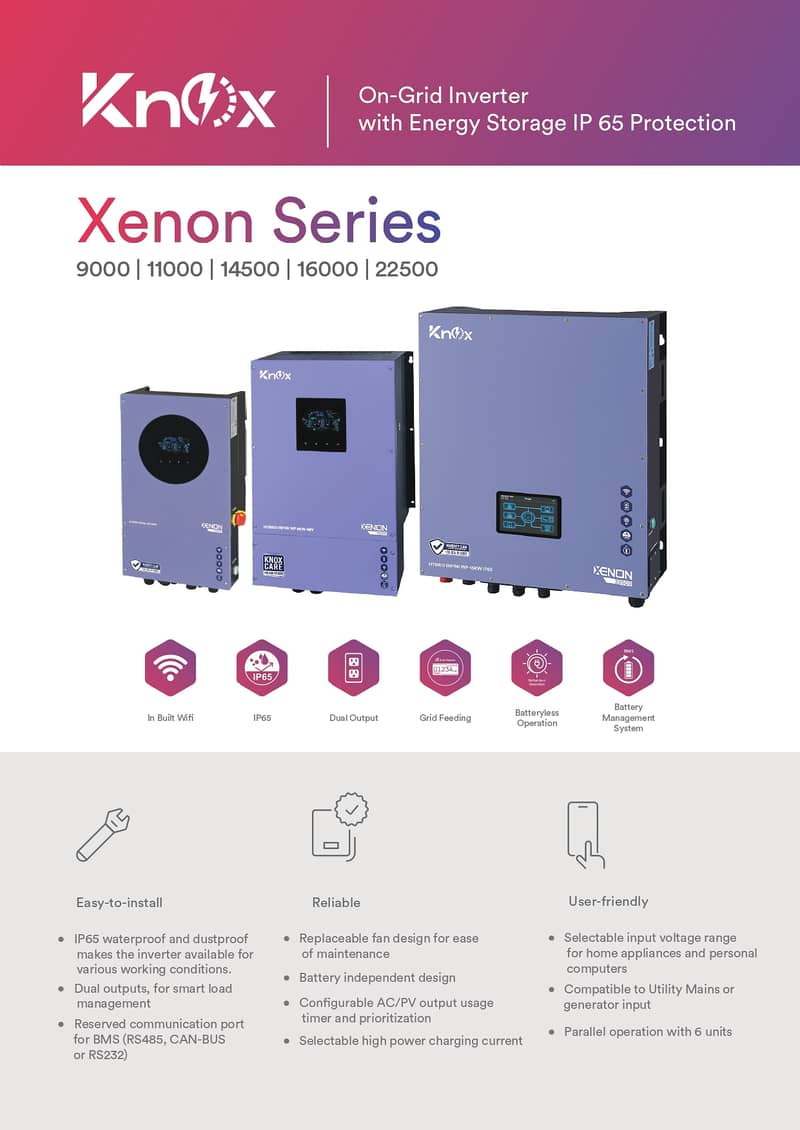 Knox Hybrid Inverter Xenon IP65 Series 6kw, 8Kw, 12kw and 15kw 2