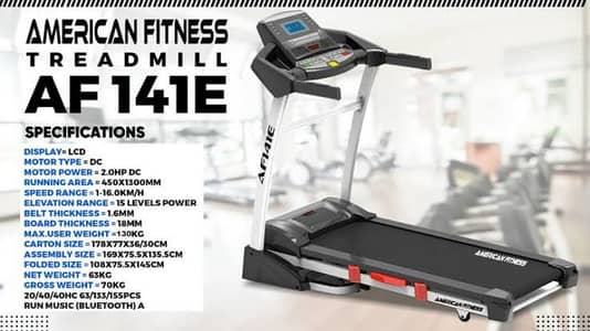 AMERICAN FITNESS TREADMILL 141E MACHINE & GYM EQUIPMENT