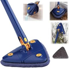 Wall Mop with Long Handle 360 ° Rotating Triangle Microfiber Adjustab