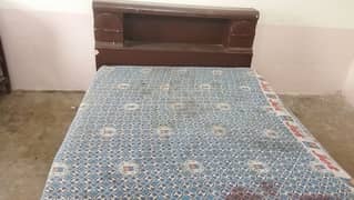 wooden double bed with mattress 03142314403