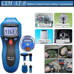 AT8 Tachometer	Digital Tachometer/RPM Laser & Wheel Type