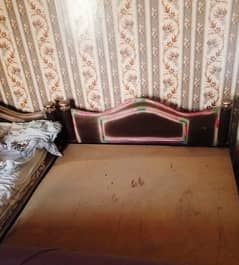 2 Single Wooden Bed With Matress