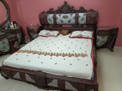 king size bed , side table , dressing table . without mattress