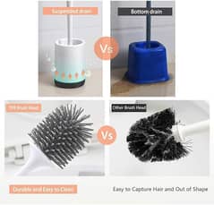 Toilet Brush and Holder Set,Compact Silicone m104