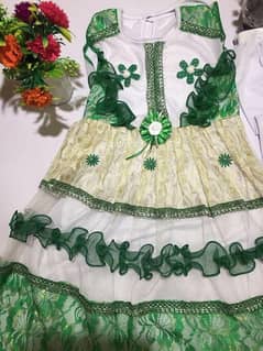 Girls Stitched Ruffle Embroidered Full Dress