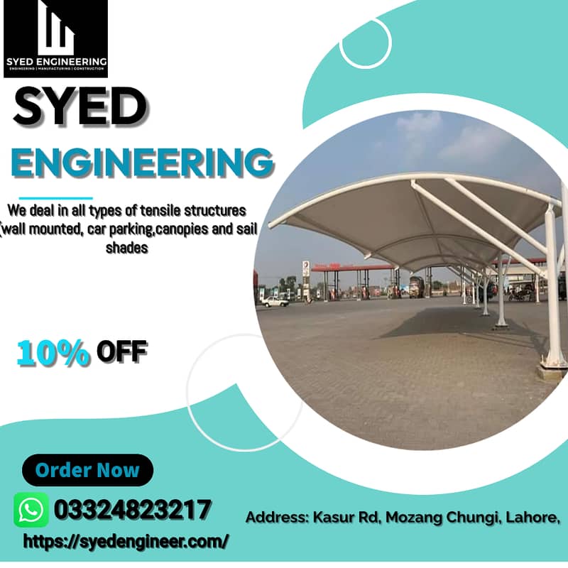 Car Parking Shed - Fiber Shed - Car Porch Shed - Tensile Shed 0