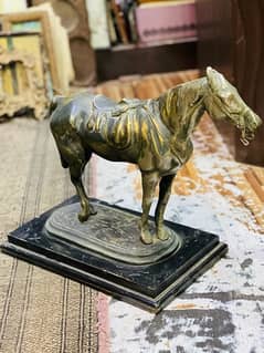 VINTAGE ANTIQUE BRASS HORSE PAIR 50kg (weight) (13inches height)