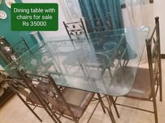 Dining table with 6 chairs for sale in good condition