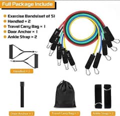 5 in 1 Power Exercise Resistance Band Sets 0