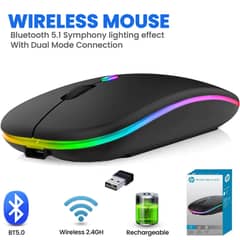 Hp W10 Wireless Rgb Bluetooth, Wireless, Rechargeable Slim Mouse
