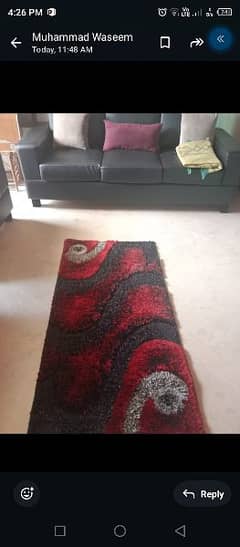 red and off white carpet new condition