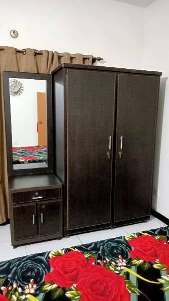 2 door cupboard with dressing mirror drawer 0