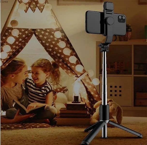 Selfie Stick with LED light mini tripod stand 4