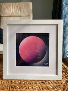 Spray Painted Planet Wall Art