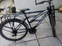 Plus mountain bicycle black colour 7+3 gear  for sale