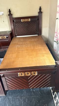 wooden single bed