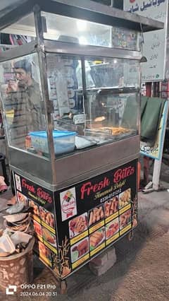 food counter with fryer inside