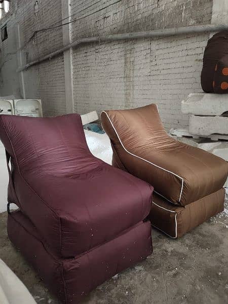 Set of 2 Sofa cum bed Bean bag Export Quality Filling With Beans 0