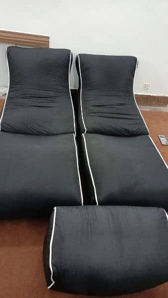 Set of 2 Sofa cum bed Bean bag Export Quality Filling With Beans 1