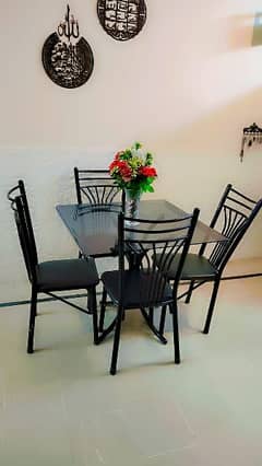 iron Dining Table And Sofa Set