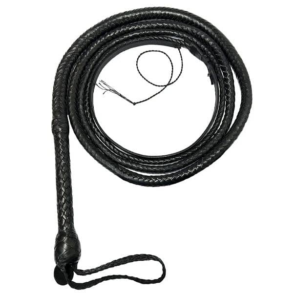 Leather Bull Whip Black 8 to 12 Feet 0