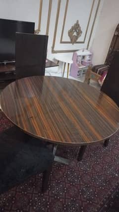 3 chairs and 1 inter wood dining table
