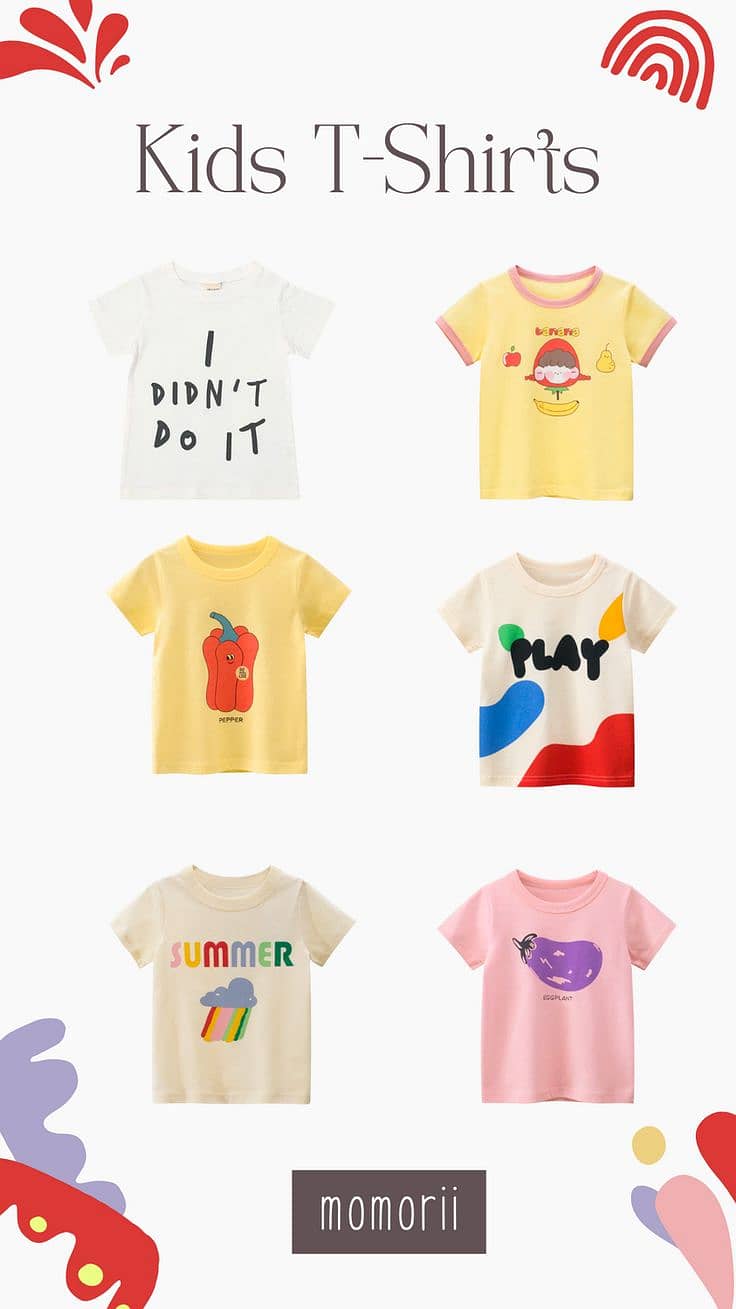 kids customized printed basic t shirts 5