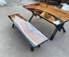 Epoxy resin dining table luxury furniture and