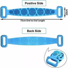 2 pcs silicone back scrubber bath belt