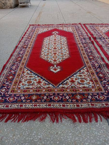 Beautiful handmade rugs pair for sale 3