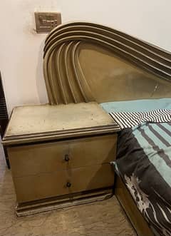 Bed with attached side tables and Dressing for sale