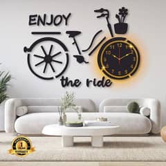 Bicycle Design Laminated Wall Clock Blacklight