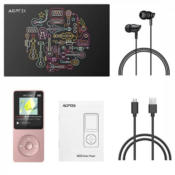 AGPTEK A02 8GB MP3 Player, 70 Hours Playback Lossless Sound music play 3