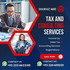 Sales Tax, Income Tax Return, Tax consultant, FBR, Tax Filer, NTN, GST