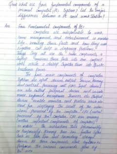 Hand writing assignment with beautiful handwriting