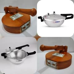1:Wooden roti maker
2: Pressure cooker karahi 2 in 1 - 9 Liter (pck-9)