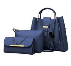 3pcs Women's PU Leather plain Handbag