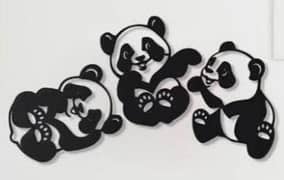 Modern Panda Wall art, pack of 3