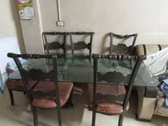 wooden Dinning table 6 chair (used)