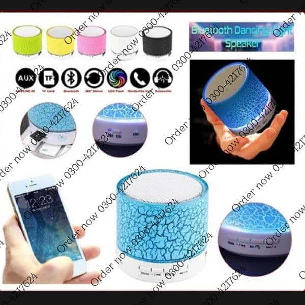 Mini Portable Bluetooth & Rechargeable Speaker with Light + SD Card 1