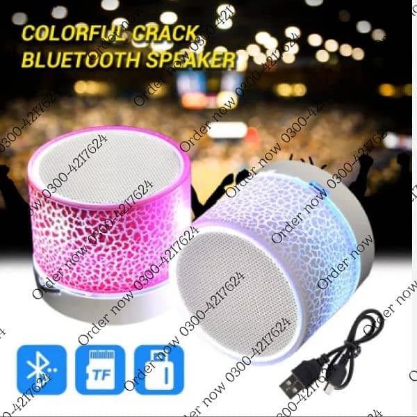 Mini Portable Bluetooth & Rechargeable Speaker with Light + SD Card 3