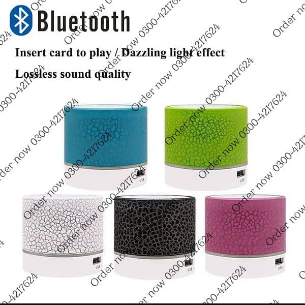 Mini Portable Bluetooth & Rechargeable Speaker with Light + SD Card 4