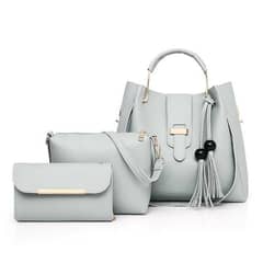 3 PC'S Women Beautiful PU Leather Hand Bag